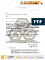 Certificado de Operatividad - CS533E - CERRO NEGRO MINERIA Y CONSTRUCCION