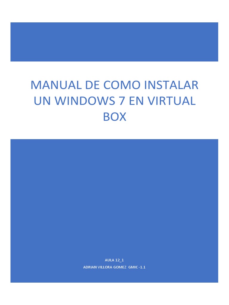Instalar Windows 7 en VirtualBox | PDF | Windows 7 | Microsoft Windows