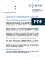 Manual Operativo para La Recogida de Firmas de Apoyo A La Iniciativa Legislativa Popular