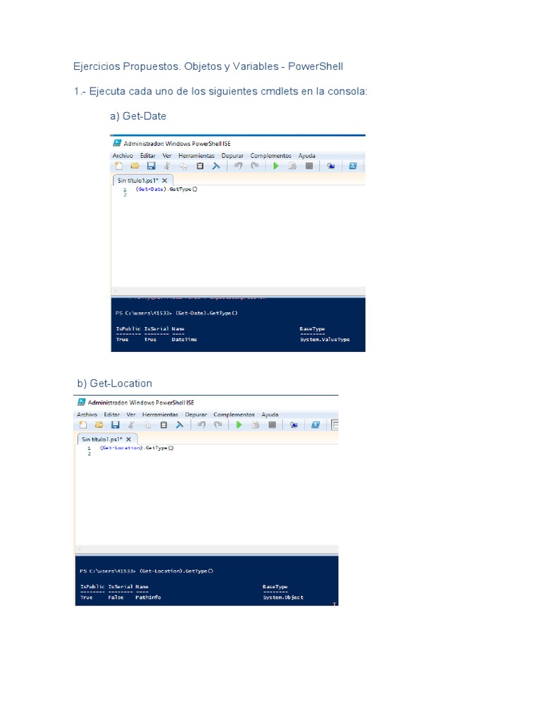 Powershell ejercicios objetivos y variables pedro pdf interfaz de