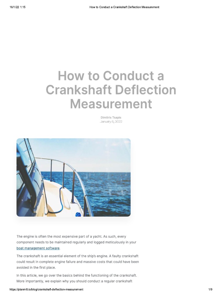 How To Conduct A Crankshaft Deflection Measurement PDF