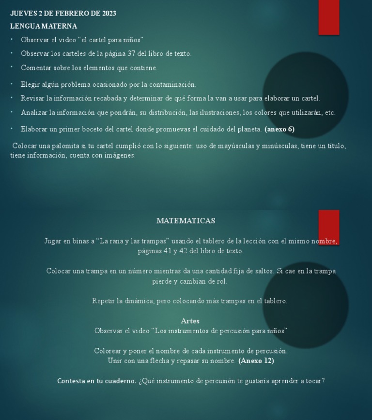 Actividades educativas del 2 de febrero | PDF | Artes del Lenguaje y ...