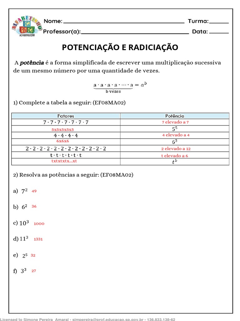 Portal da OBMEP - Potenciação e Dízimas Periódicas