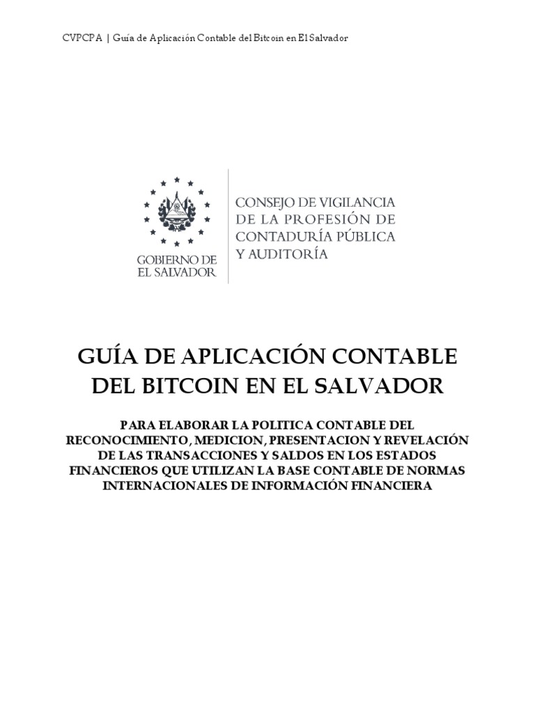 Guia de Aplicación Contable Del Bitcoin en El Salvador | PDF | Contabilidad  | Bitcoin