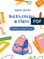Póster Bienvenidos A Clase Dibujo Material Infantil Multicolor
