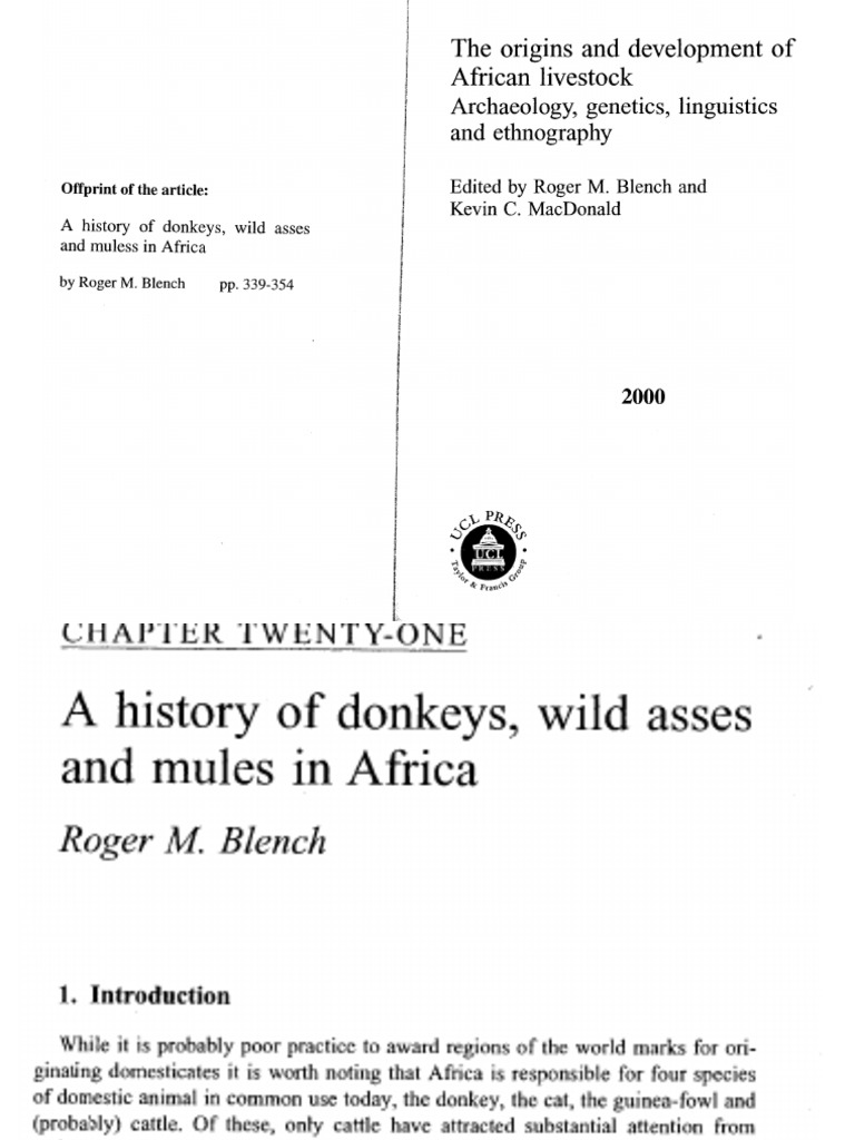 A History of Donkeys and Mules in Africa | PDF