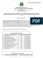 Resultado Final Edital Bolsistas Oficinas 4.0 IFMG Sabará