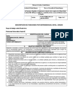Descripción de Funciones Por Dependencias, Nivel, Grado Grupo de Trabajo Control Fiscal Micro Profesional Universitario Grado 02