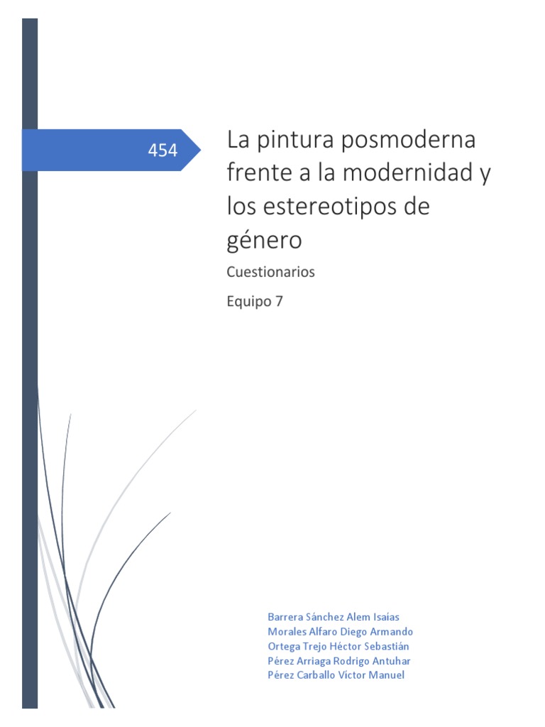 Pintura posmoderna y estereotipos de género | PDF | Modernidad | Verdad