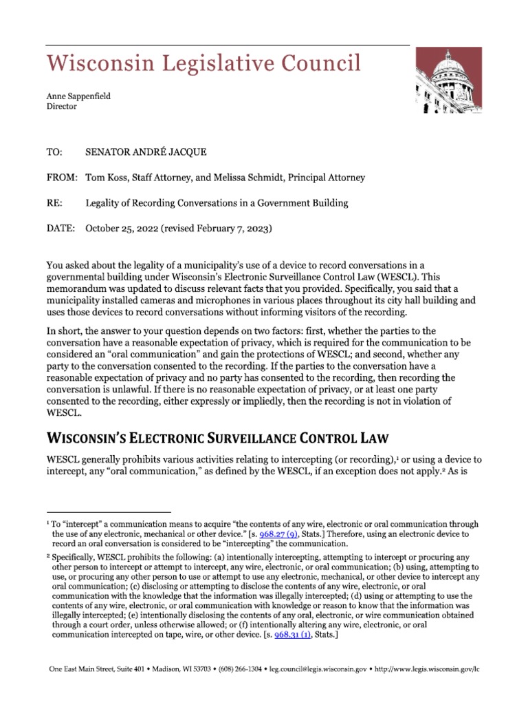 Wisconsin Legislative Council Memo PDF