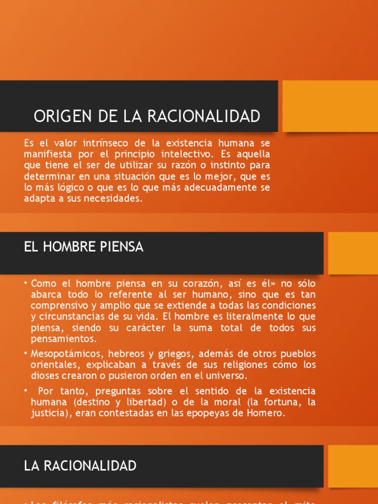 Origen de La Racionalidad PDF Existencia Filosofía