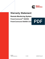 Warranty Statement: Remote Monitoring System