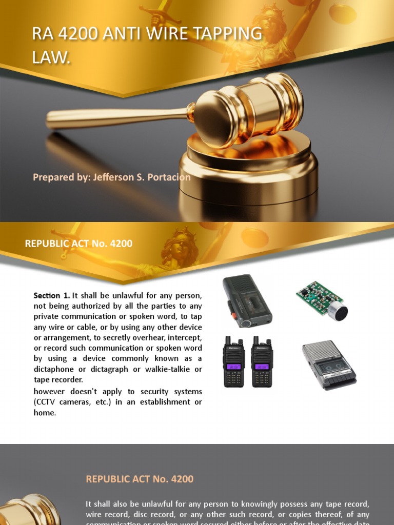 RA 4200: Anti-Wiretapping Law Overview | PDF | Crimes | Crime & Violence