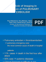 The Role of Imaging in Detection of PULMONARY EMBOLISM