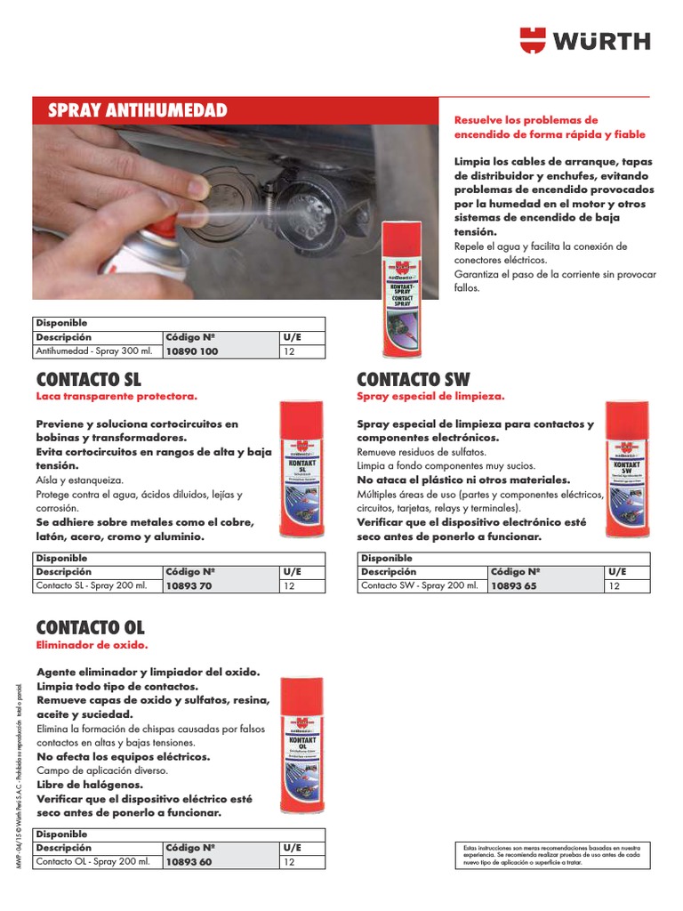 Spray Antihumedad Contactos, PDF, Cobre