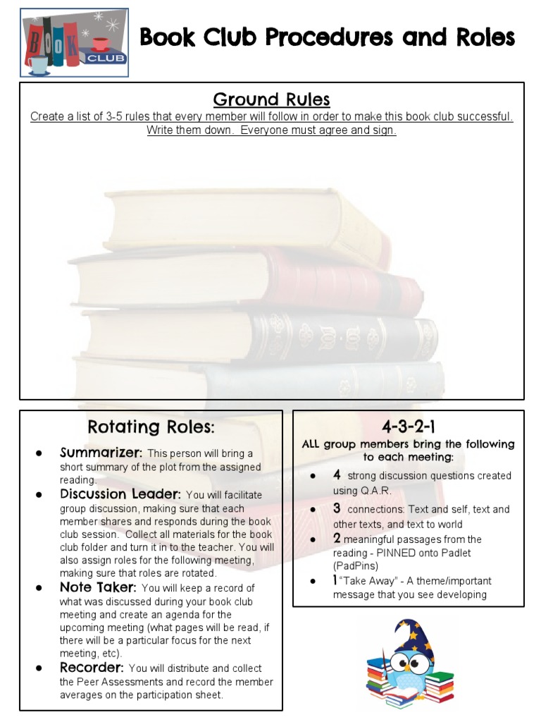 Literature Circles Book Club Packets PDF Cognition Learning
