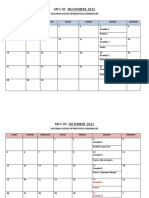 Calendario Vacunas Covid Noviembre y Diciembre