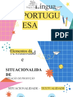 Elementos da Situacionalidade e Textualidade