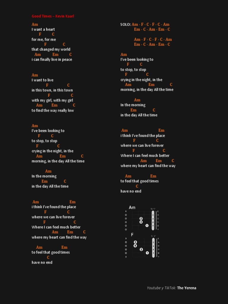 Good Times Lyrics by Kevin Kaarl | PDF | Language Arts & Discipline ...