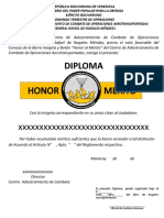 diploma barra honor al merito CACOA