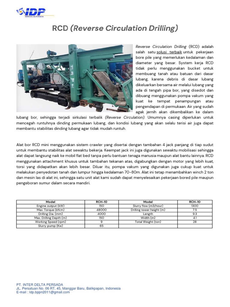 Mesin Pengeboran RCD untuk Pile Bored | PDF