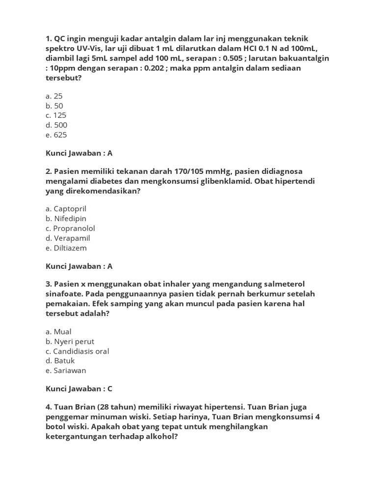 Uji Kadar Antalgin dan Rekomendasi Obat | PDF