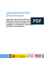 Documentación Disolventes: Legislación, NTP, Guías INSST