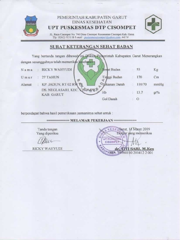 Surat Sehat | PDF