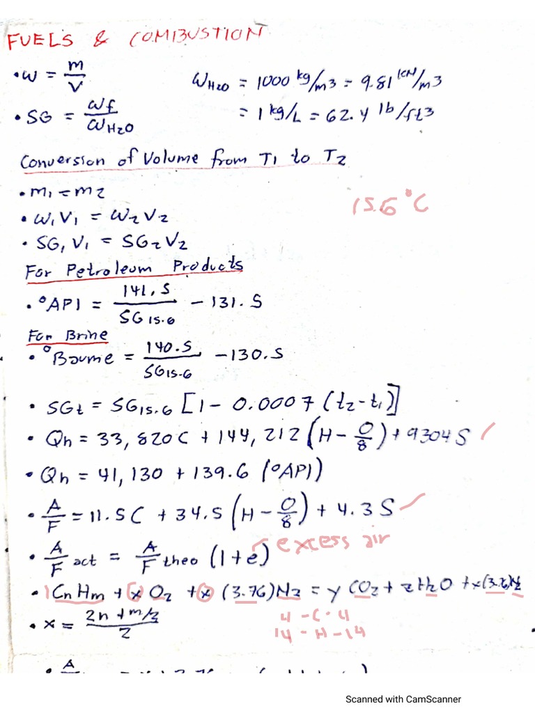 Fuels Combustion Notes PDF
