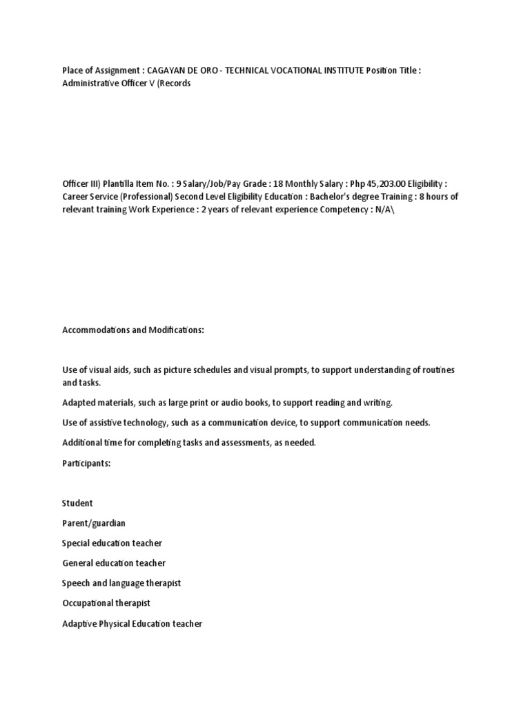 Accommodations and Modifications | PDF