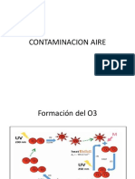 Contaminación aire: Formación O3, reacción CFC, riesgos potenciales
