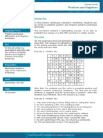 Positives and Negatives Interactive Worksheet Teachers Notes