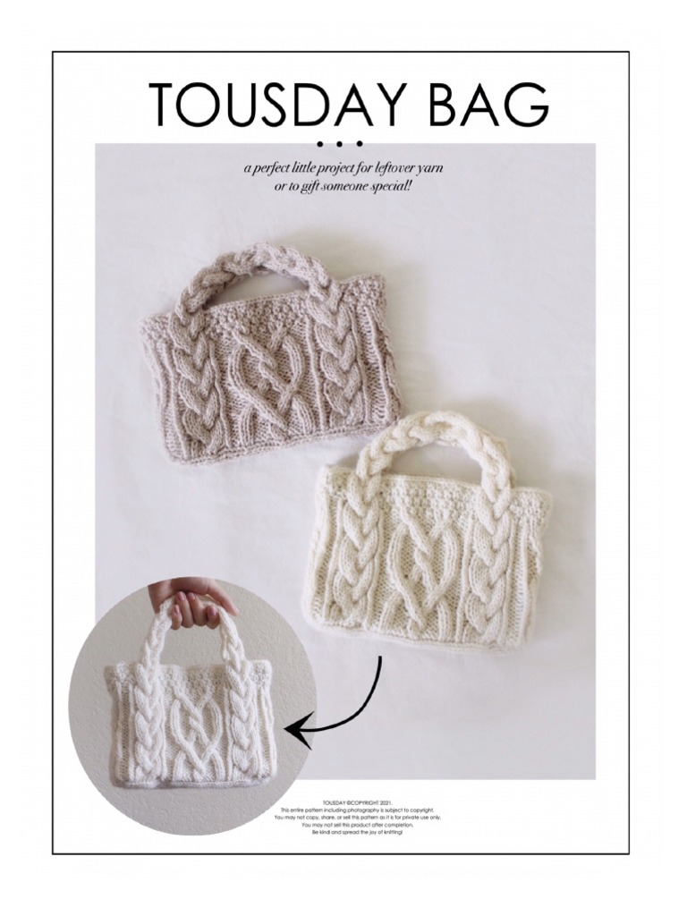 ★TOUT Y EST★ Women's Knit Square Bag DP22WFBG41 DP22WFBG41 Marta Drawstring Bag Pattern, Two Sizes, Sewing Pattern, Pdf