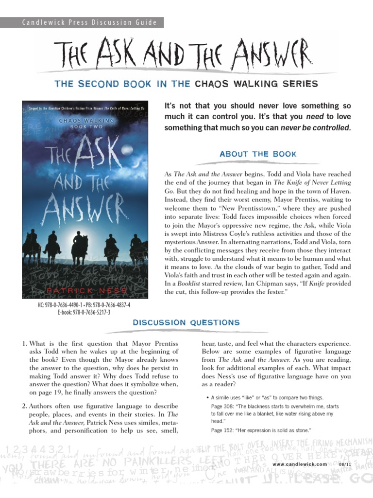 The ask and the answer by patrick ness discussion guide pdf