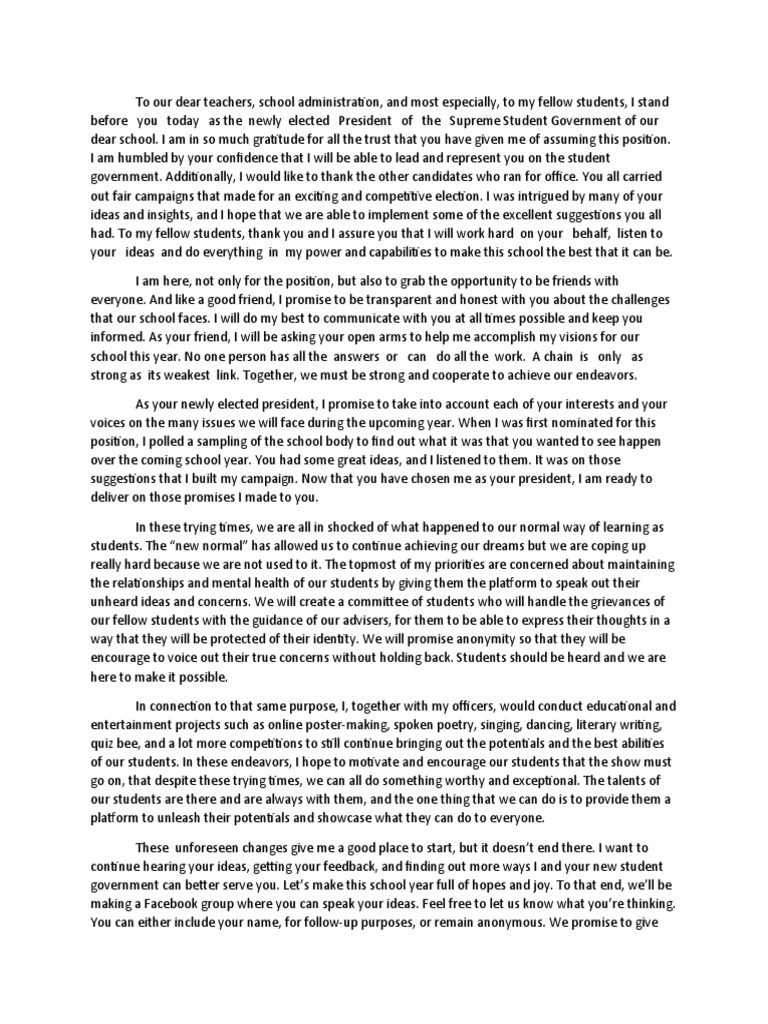 Short Campaign Speech Examples