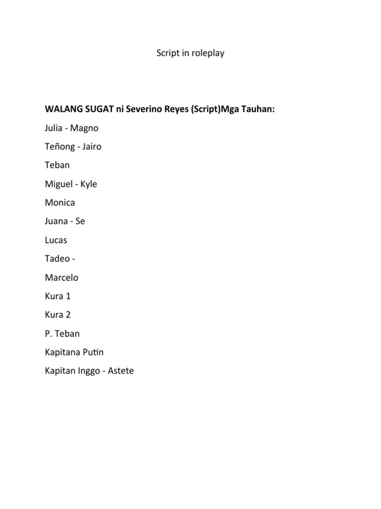 Script in Roleplay | PDF