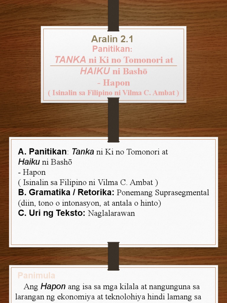 Aralin 2.1 Tanka at Haiku | PDF