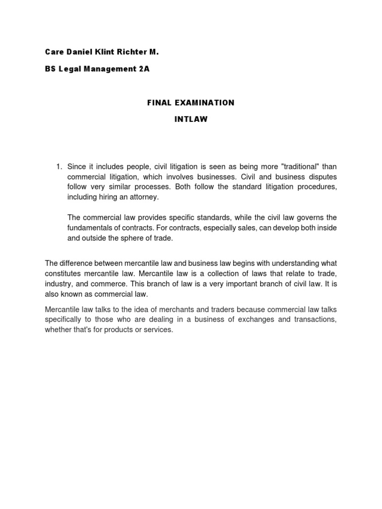 Care Daniel Klint Richter M. BS Legal Management 2A PDF