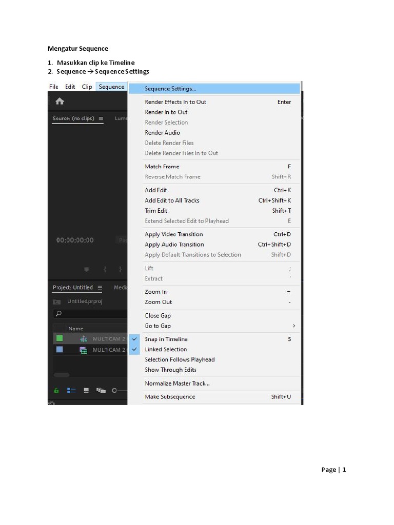 Mengatur Editing Mode di Premiere Pro | PDF
