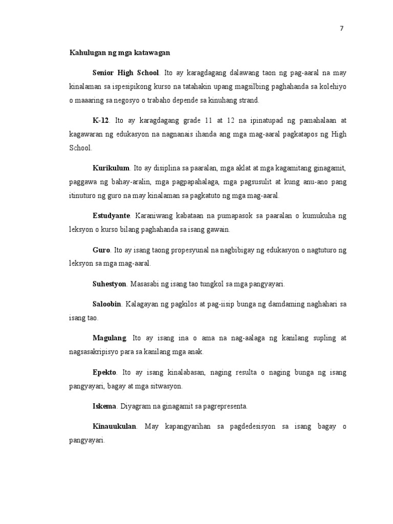 Kahulugan NG Mga Katawagan PDF