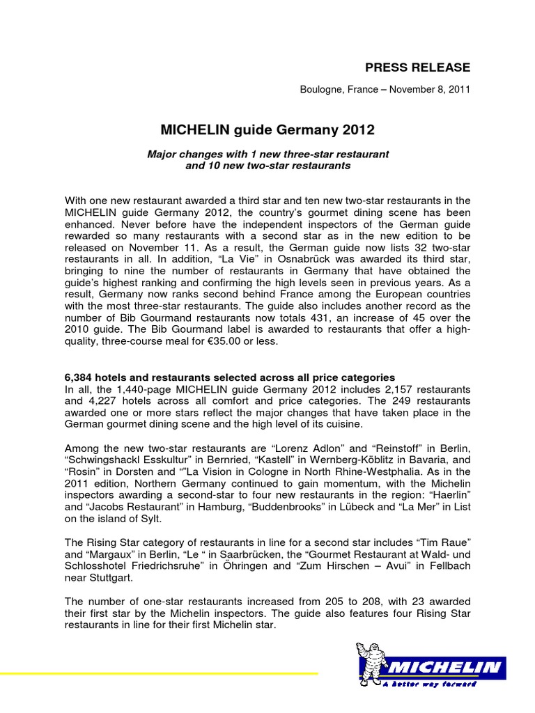 MICHELIN Guide Germany 2012 PDF Gastronomy Cooking