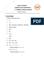 Kunci Jawaban Placement Test MTK A