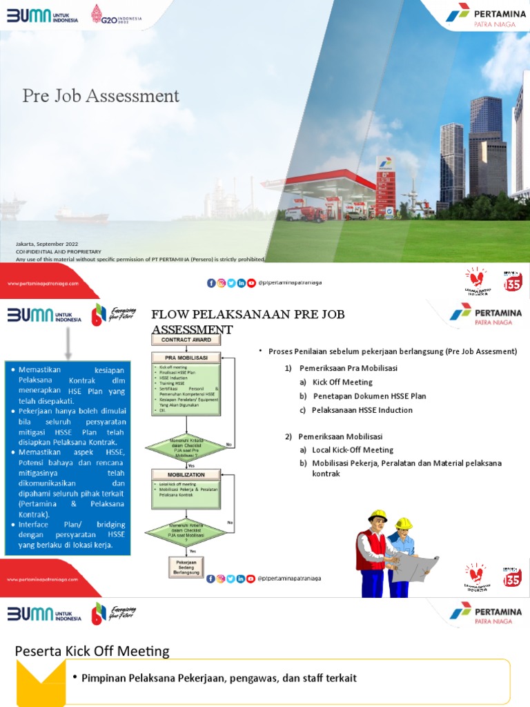 Proses Pre Job Assessment di Pertamina | PDF