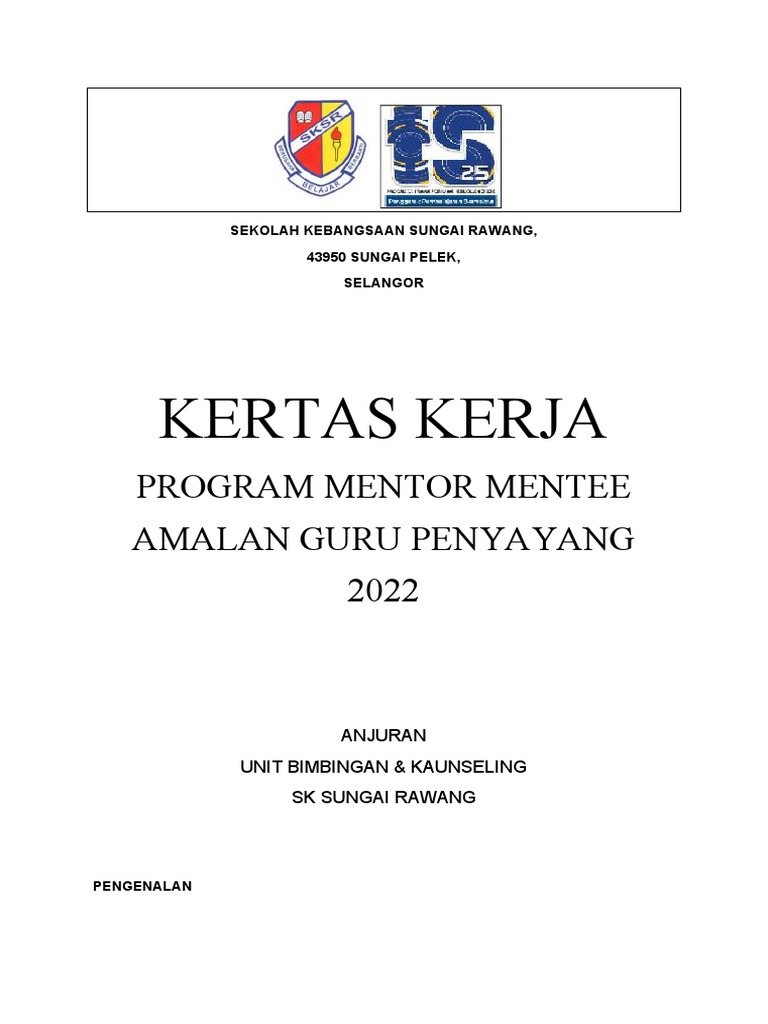 Kertas Kerja Program Mentor Mentee 2022 | PDF