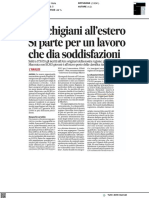 Marchigiani All'estero: Si Parte Per Un Lavoro Che Dia Soddisfazioni - Il Corriere Adriatico Del 9 Febbraio 2023