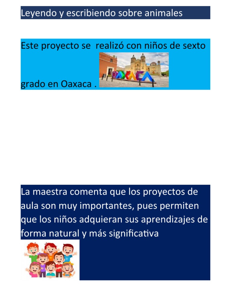 Proyecto de escritura sobre animales | PDF