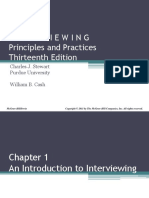Interviewing Principles and Practices Thirteenth Edition: Charles J. Stewart Purdue University William B. Cash