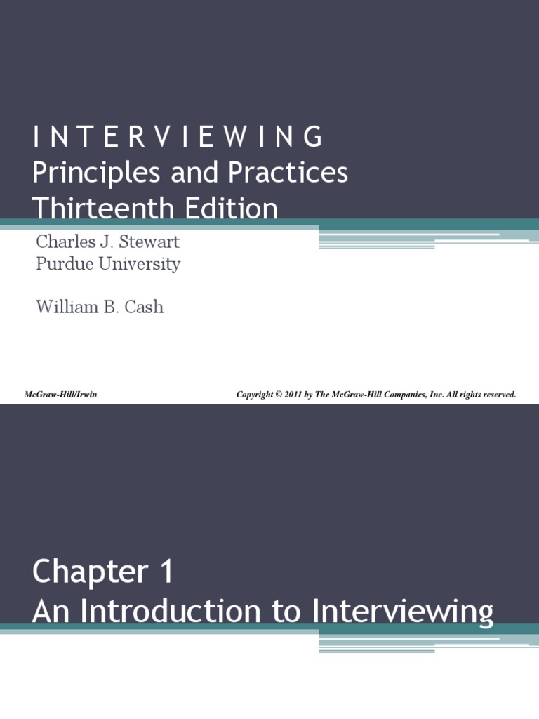 Interviewing Principles and Practices Thirteenth Edition: Charles J ...
