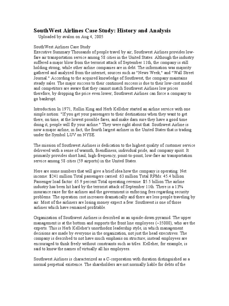 Southwest airlines case study solution image