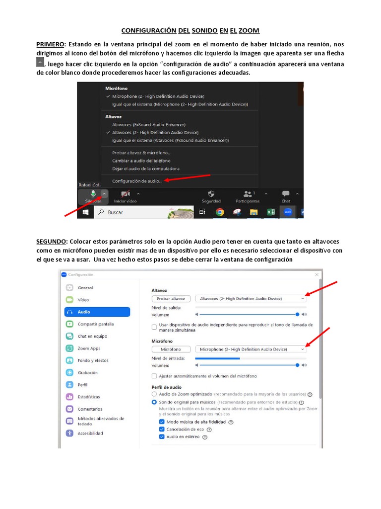 Configuración Del Sonido en El Zoom PDF
